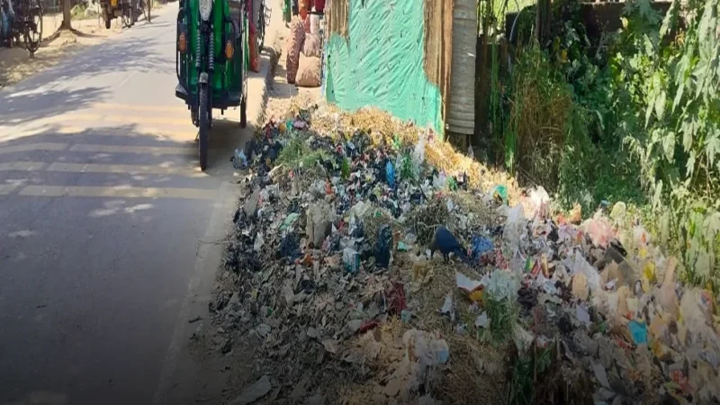 महाराजगंज कोहरगड्डी चौराहे पर कचरे का अंबार राहगीर परेशान